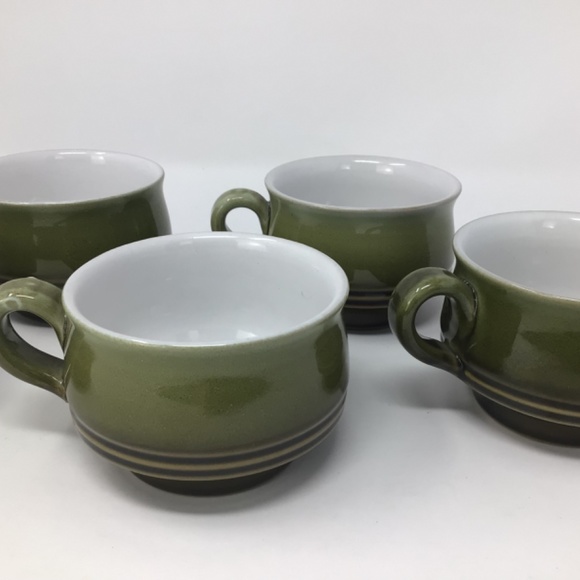 Denby Painter’s Pallet Green (retired) Stoneware coffee/tea mugs x5 - Picture 9 of 9